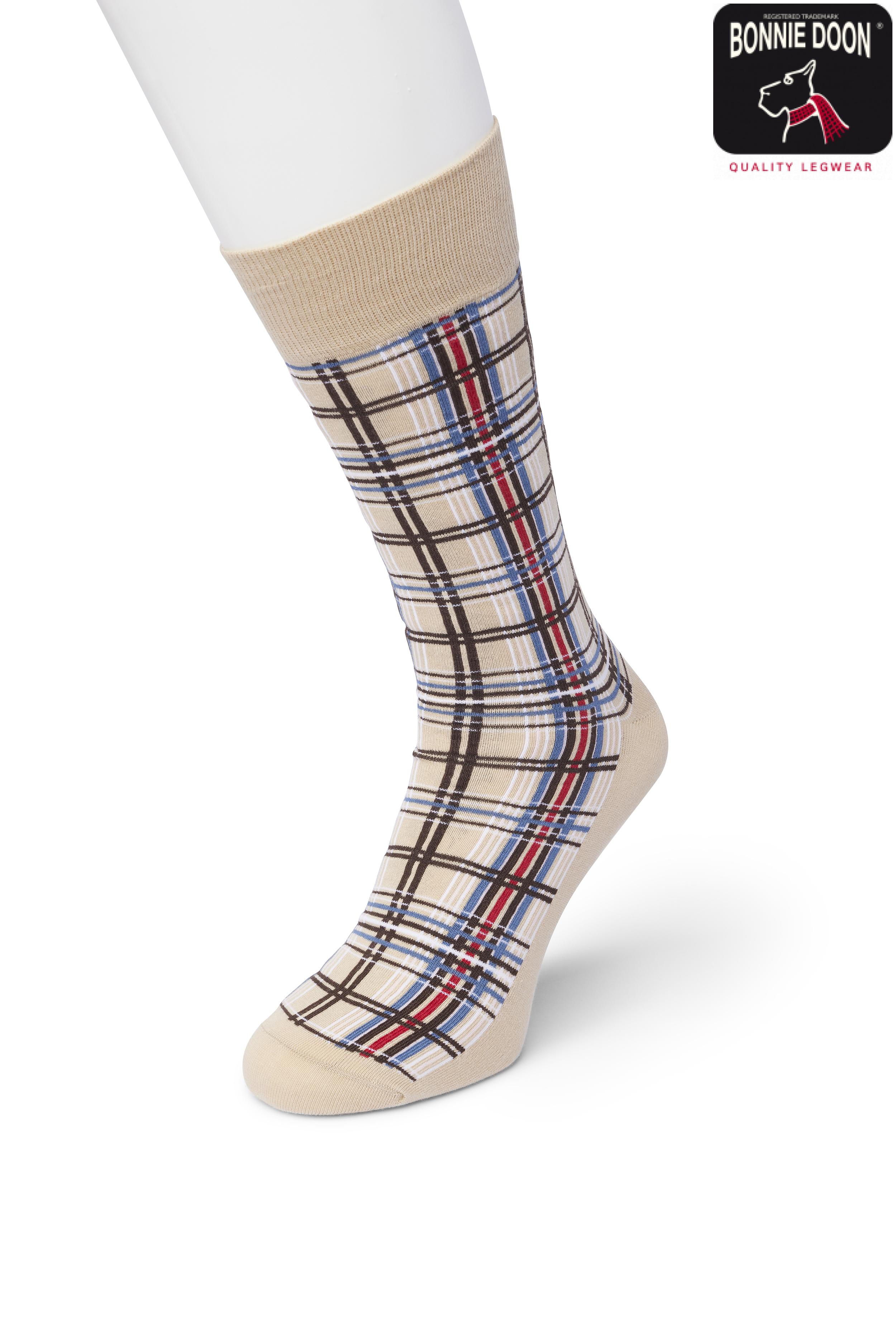 Checks sock Ivory cream