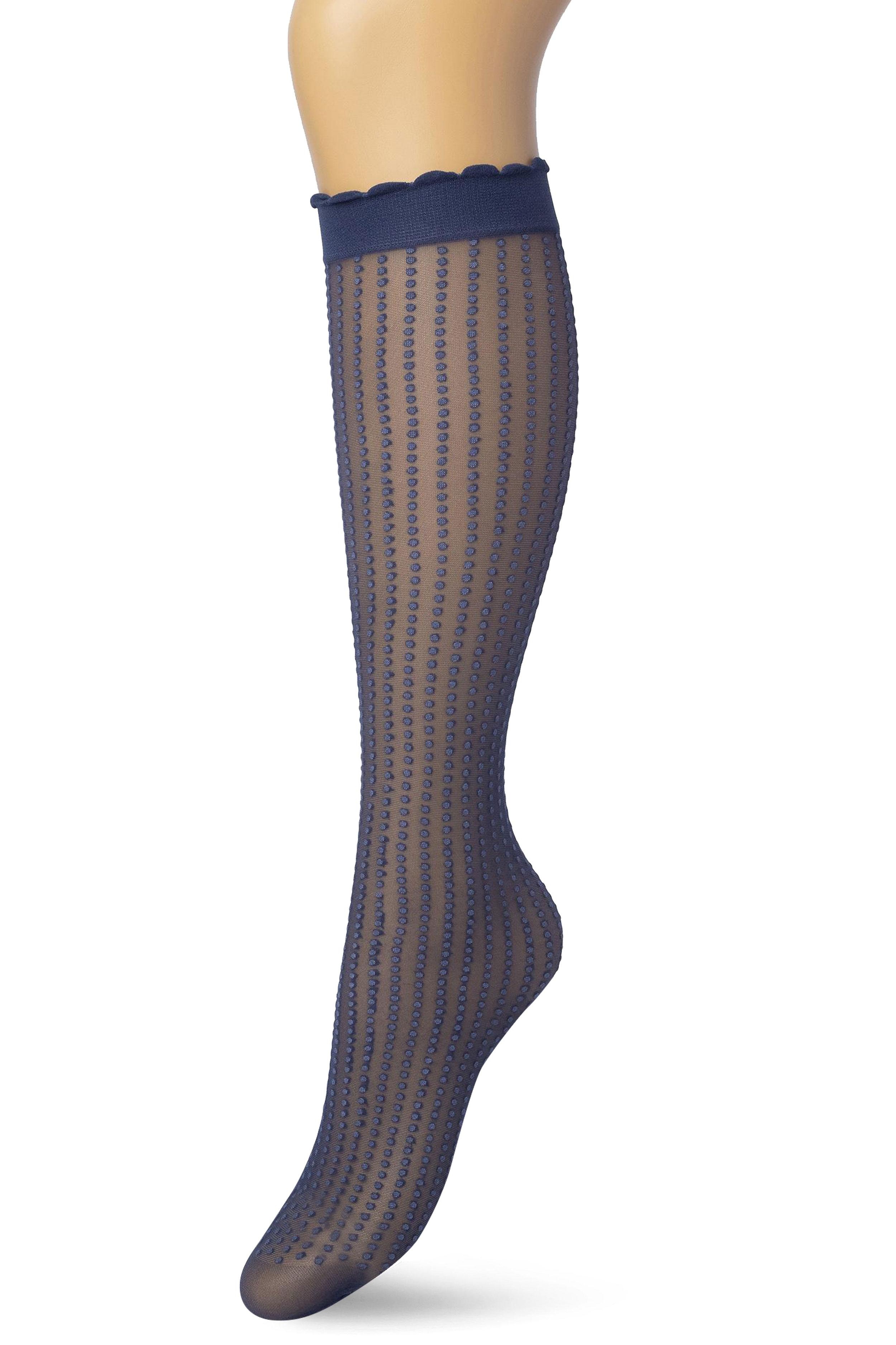 Batik Dots knee high Black iris