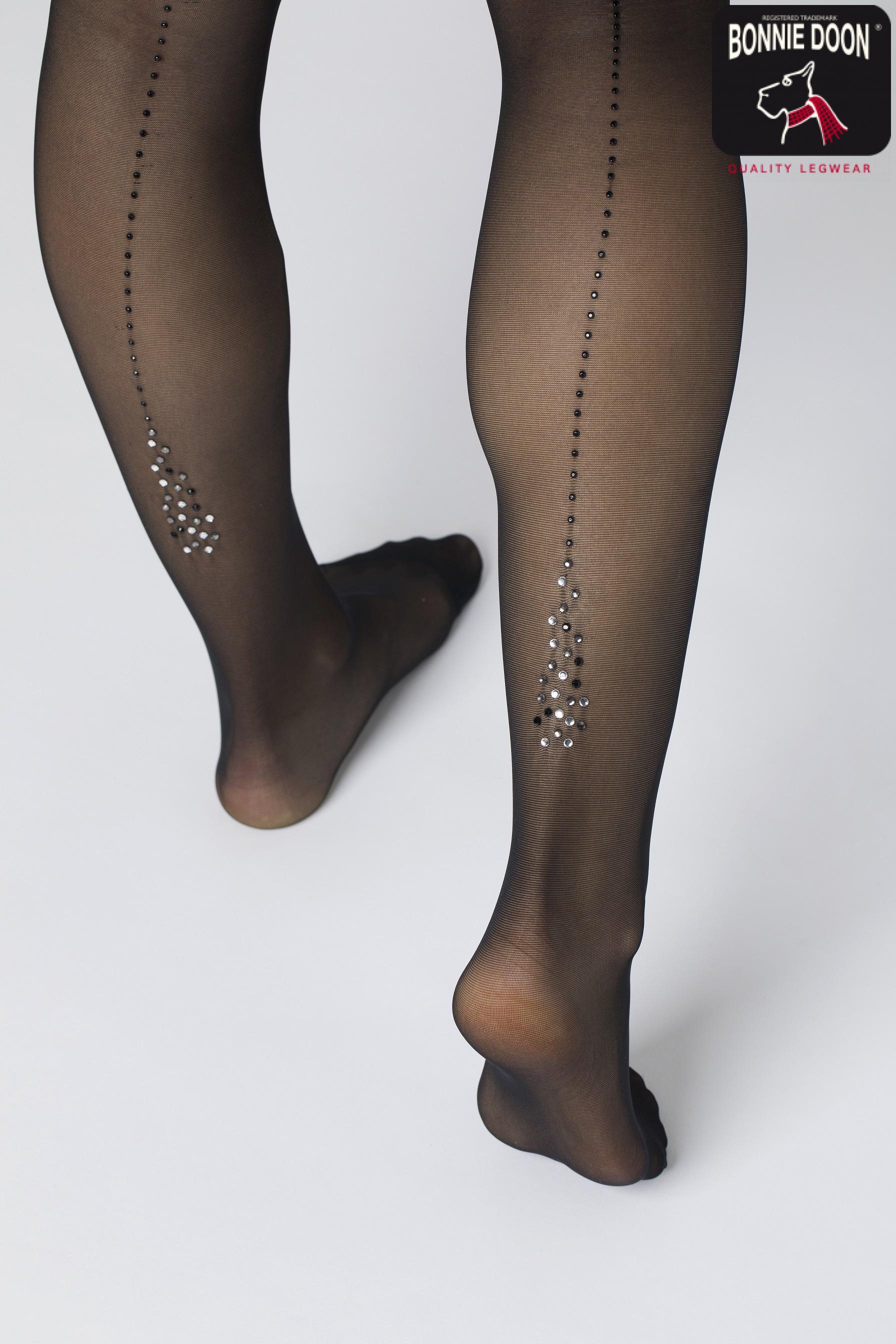 Strass Detail tights Black