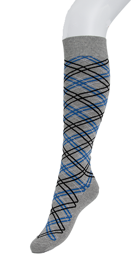 Tartan Knee High Light Grey Mele