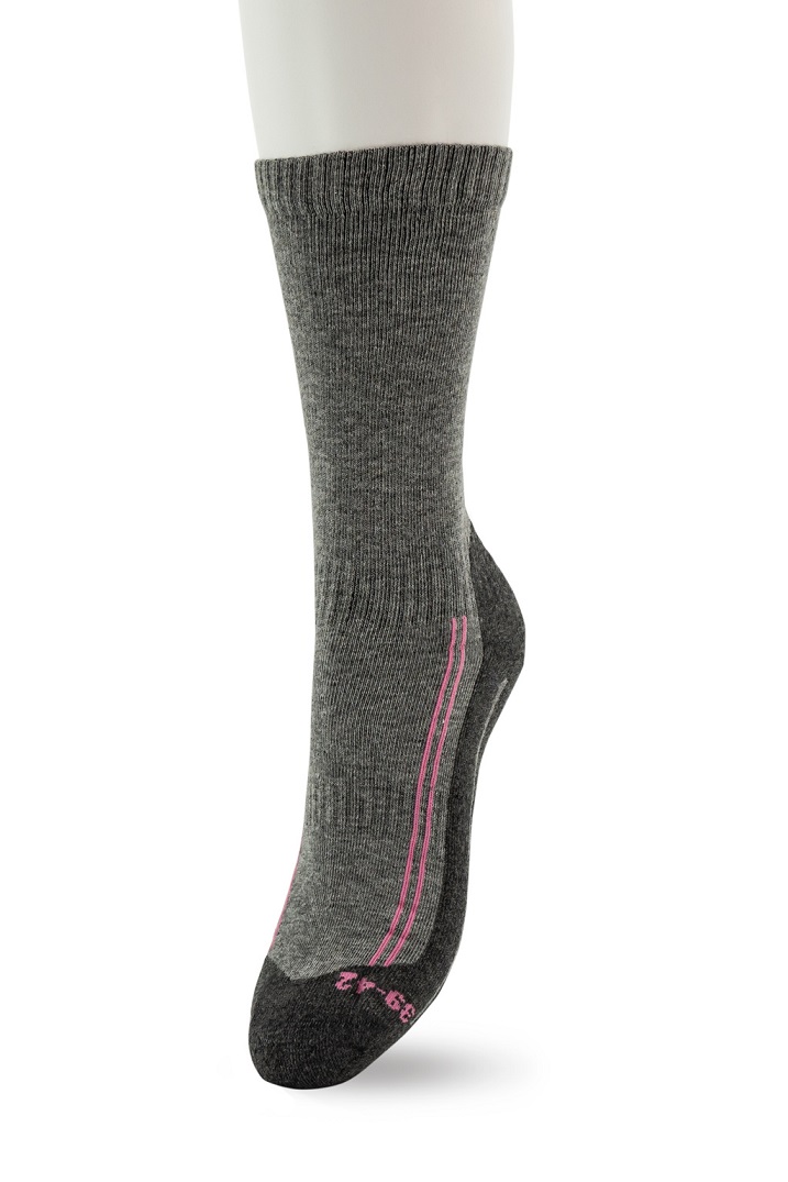 Walking Socks Cotton Grey Mele / Pink