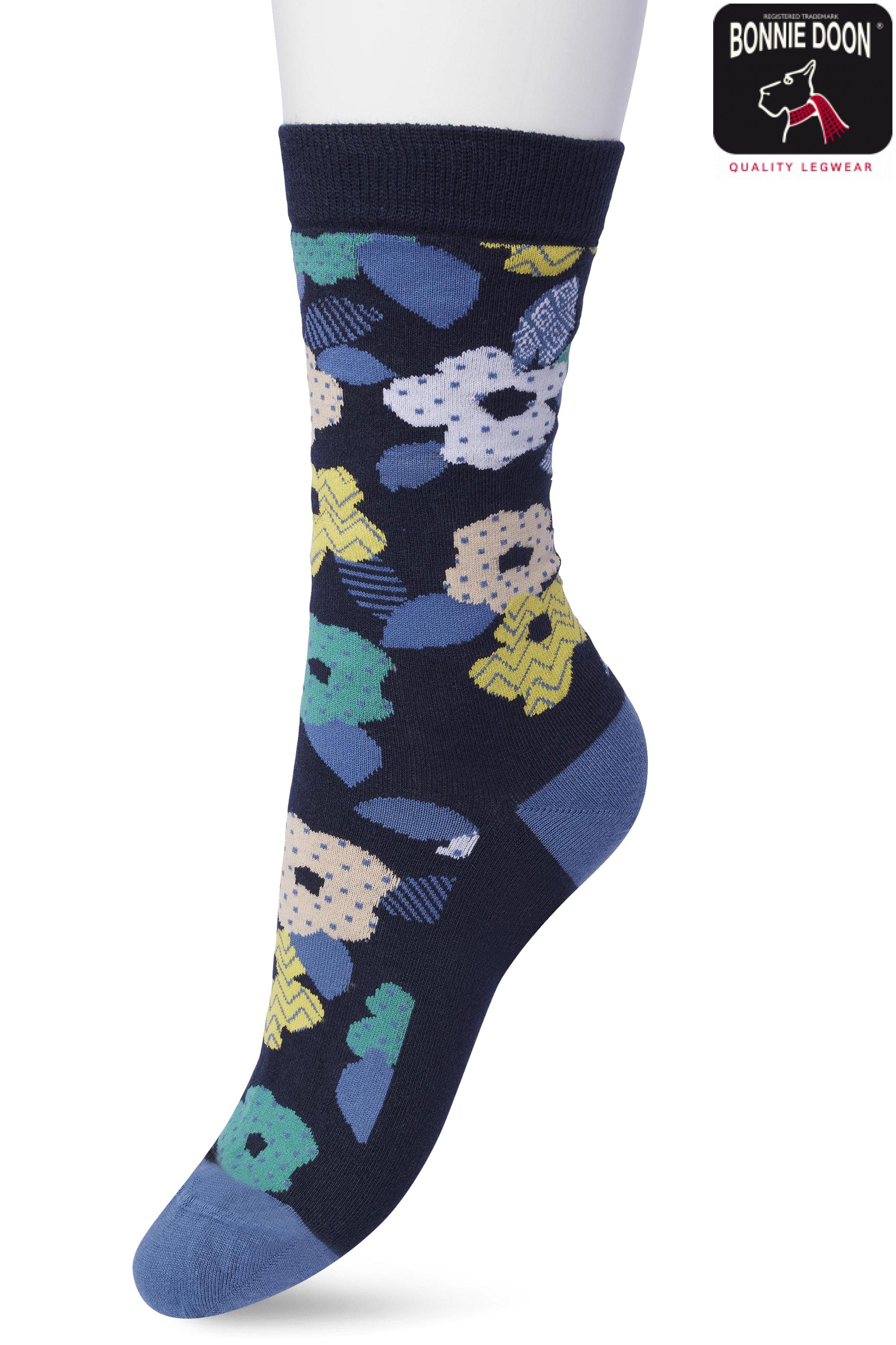 Big Flower sock Dark navy