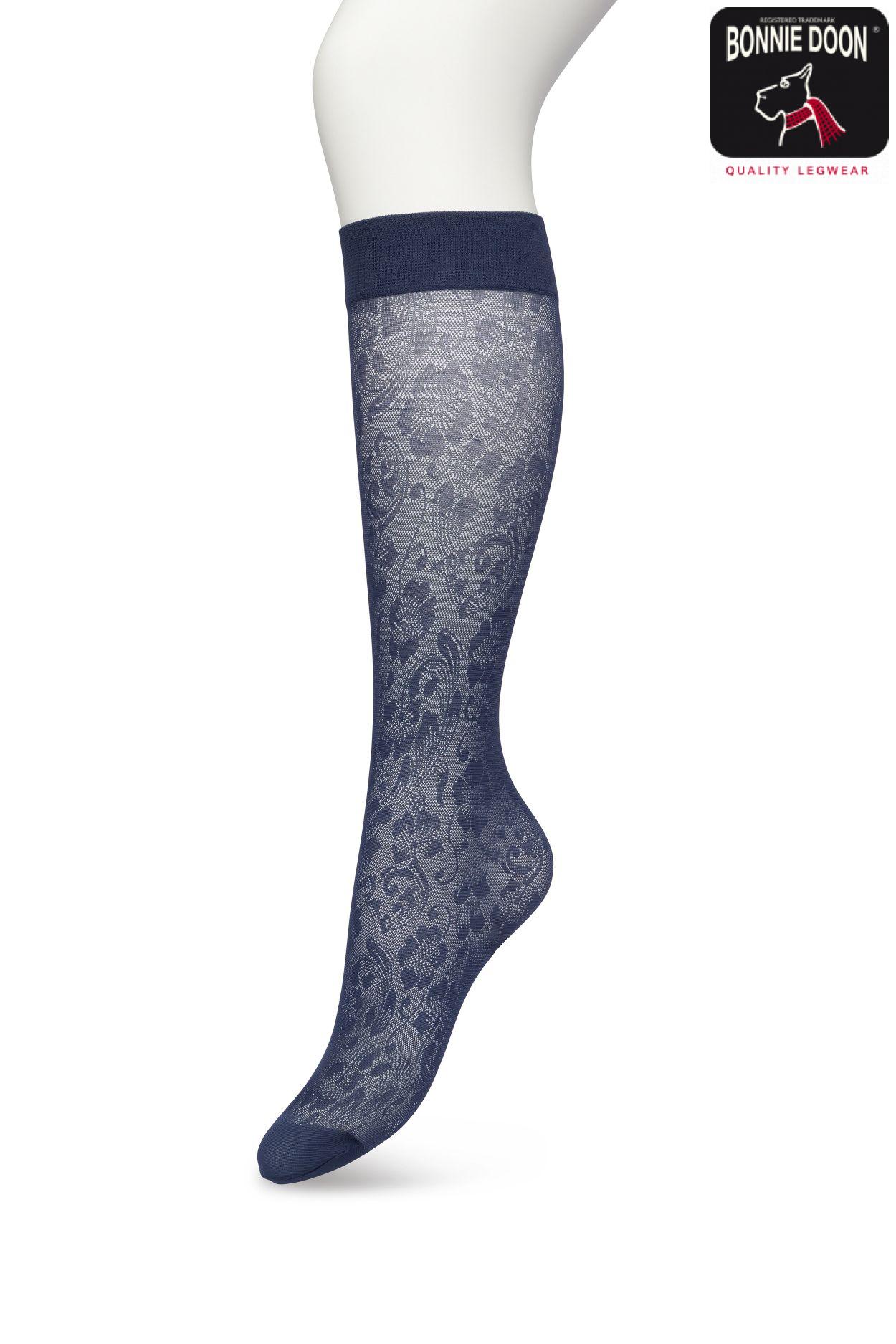 Fancy Flower Knee-High Navy