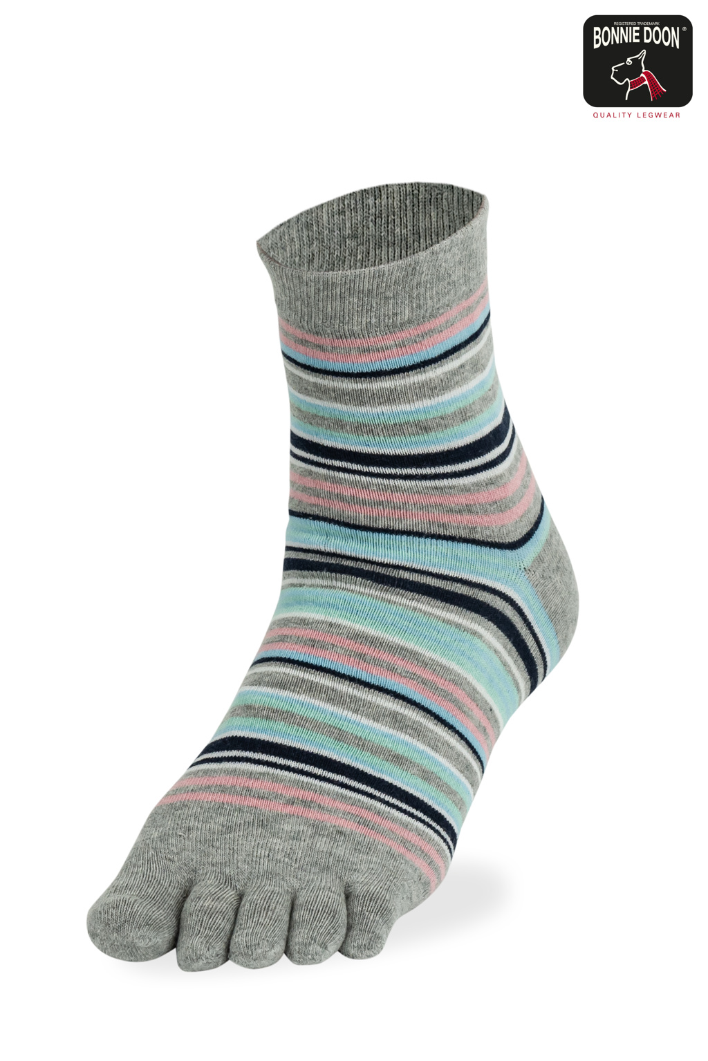 Toe sock Funky stripes Grey melange