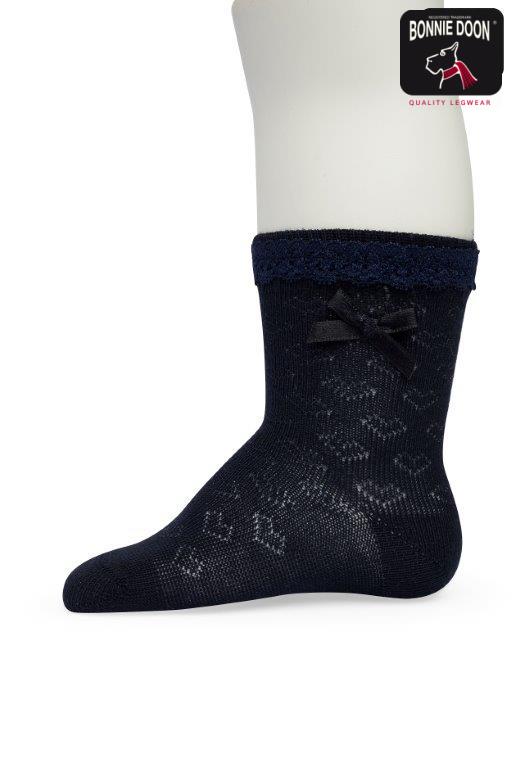 Ajour sock Organic Black iris