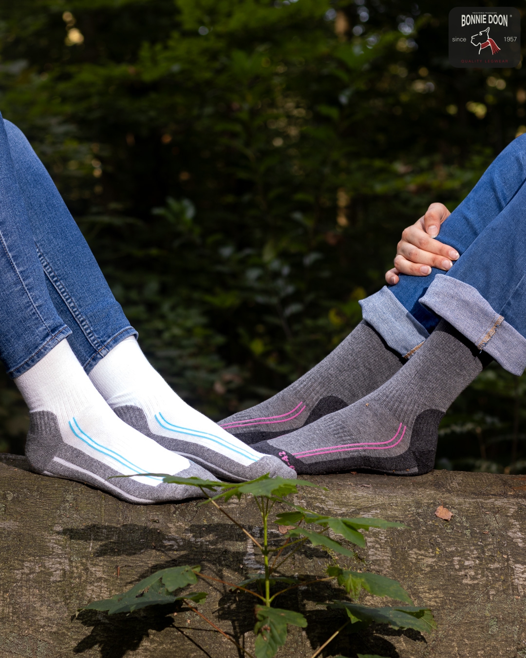 Walking Socks Cotton Grey Mele / Pink