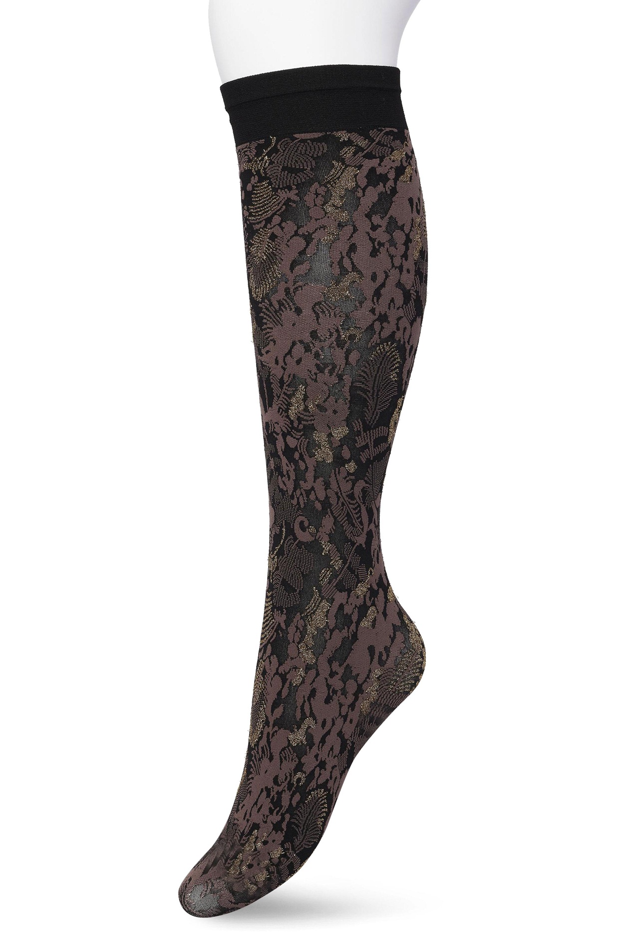 Botanical Lurex knee high Shopping bag