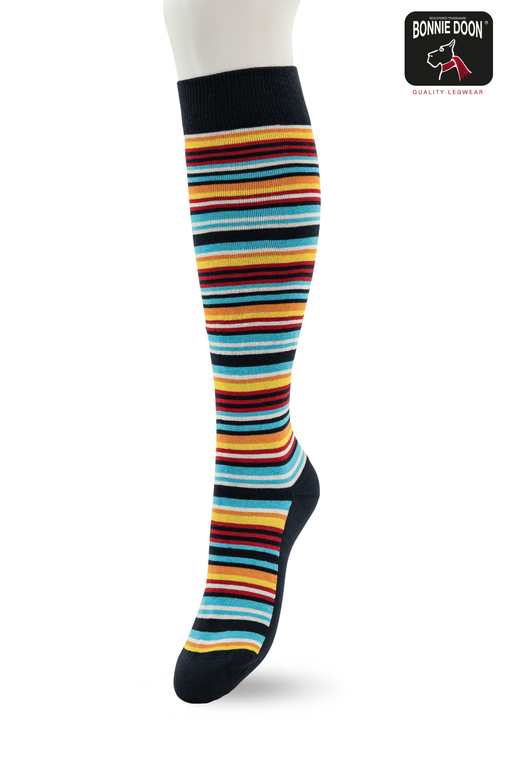 Funky Stripes Knee High Malibu Blue