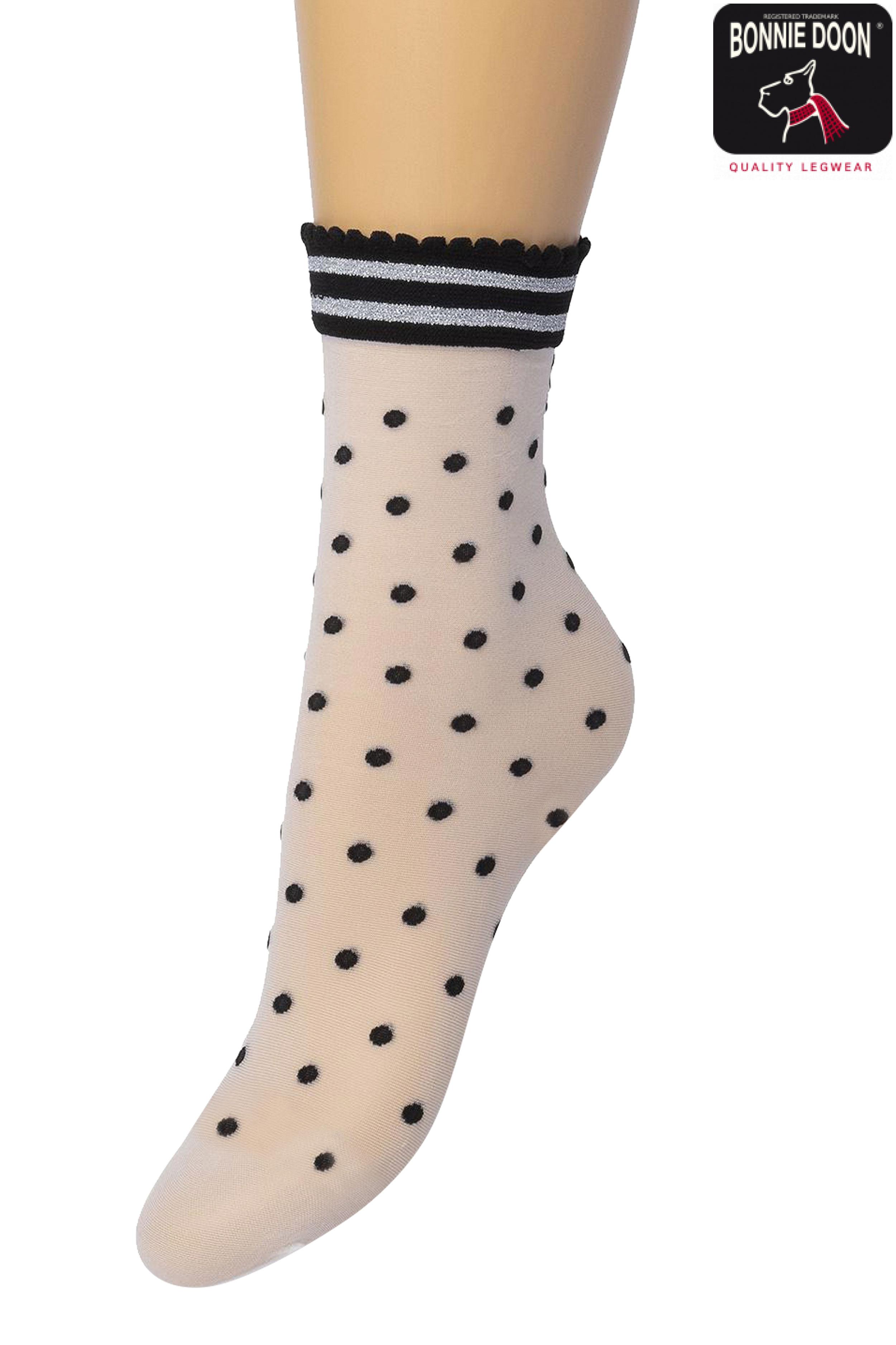 Little Bow with Dots sock Black