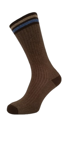 Cotton Sport Sock Unisex type 1 Brown Mele