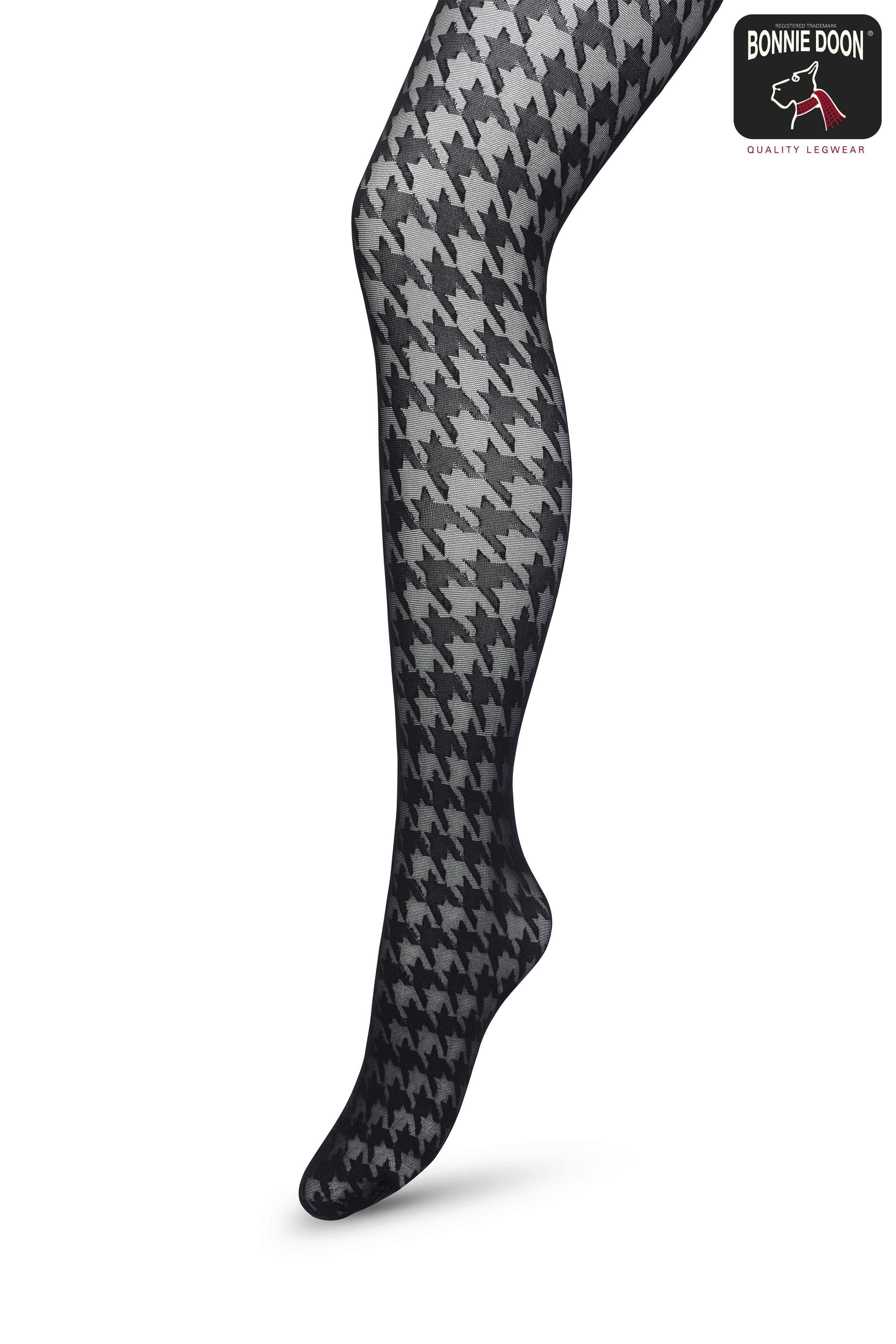 Houndstooth Tights Black