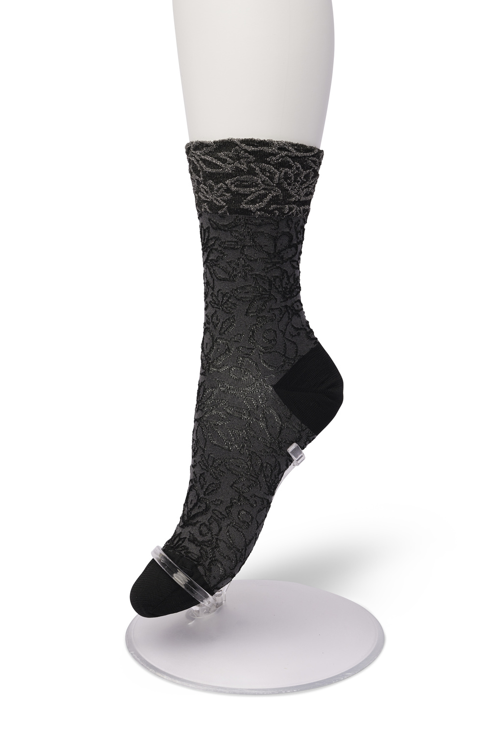 Glittering Flower sock Silver