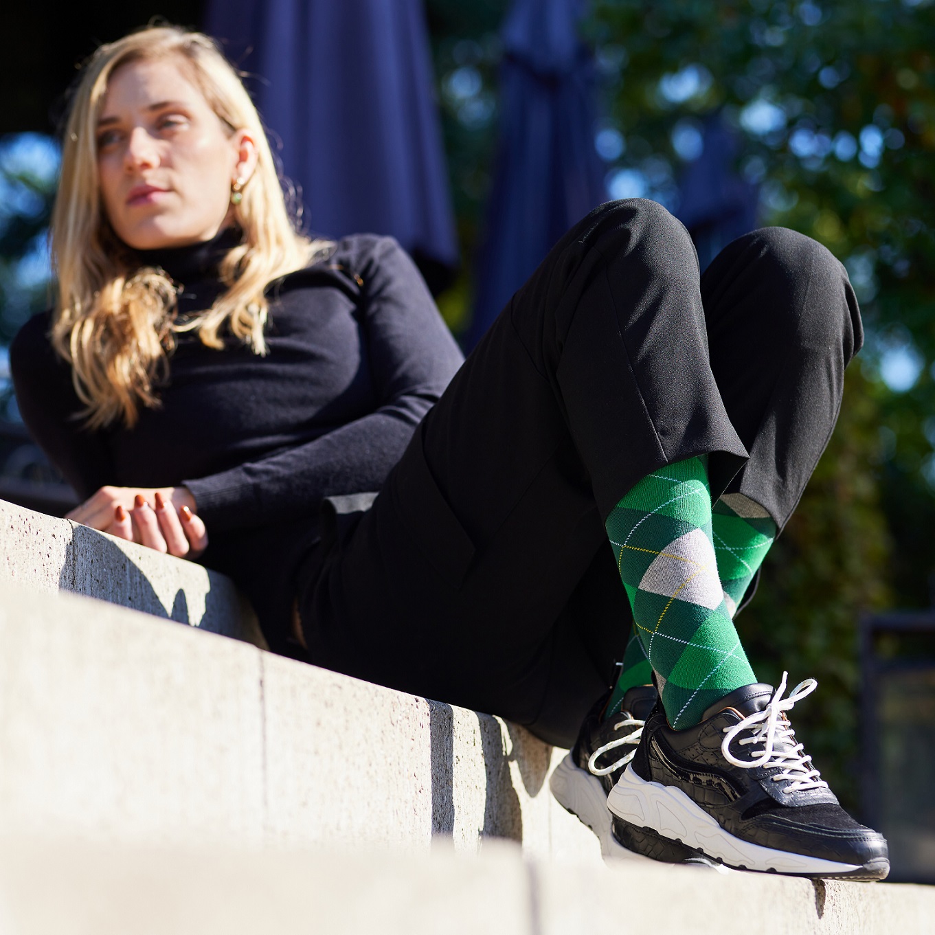 Argyle knee high Jeans heather