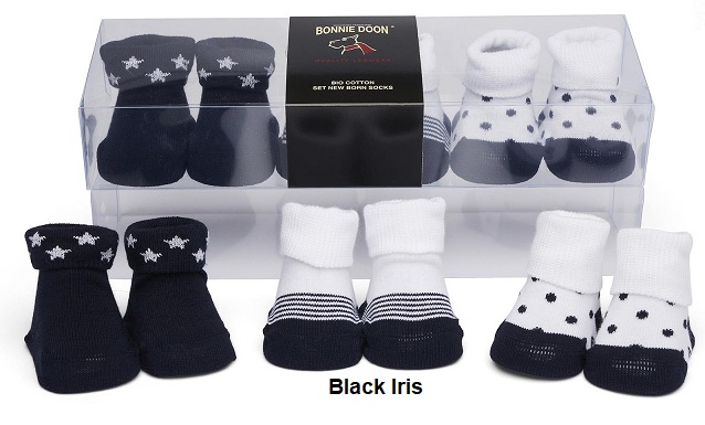 Newborn socks in Gift Box Black iris