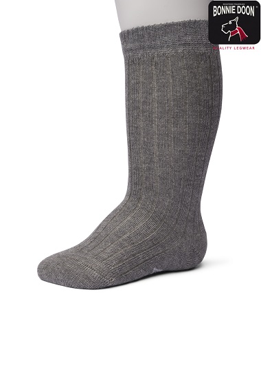 Rib knee high Organic Medium grey heather