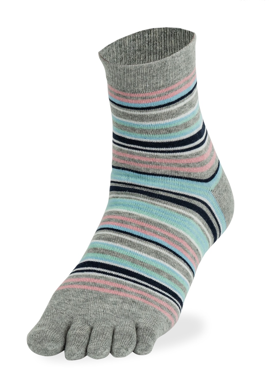 Toe sock Funky stripes Grey melange