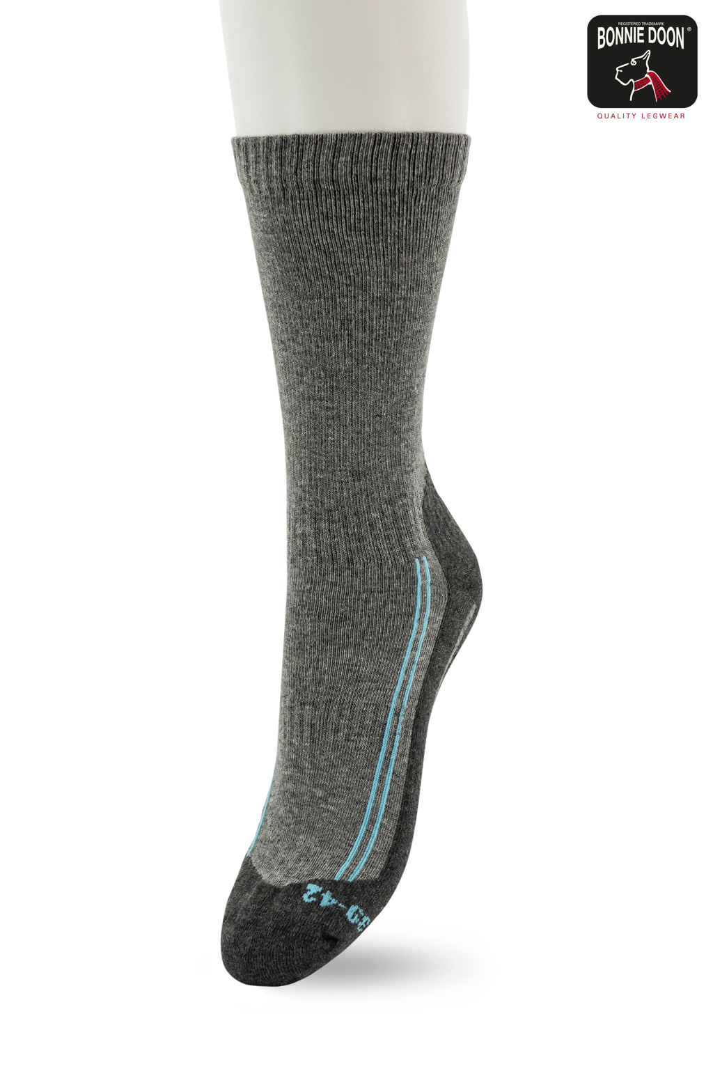 Walking Socks Cotton Grey Mele /Blue