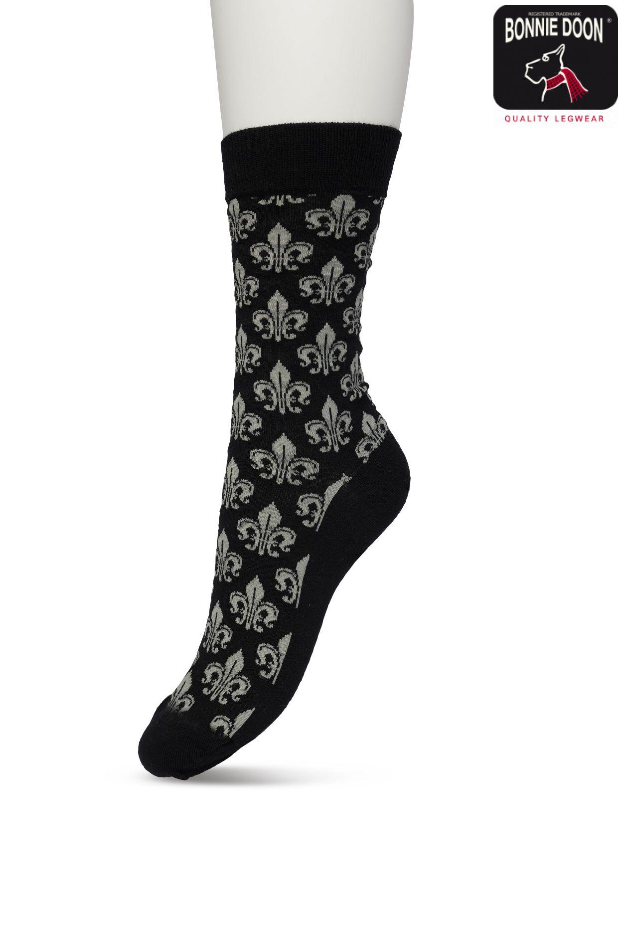 Fleur de Lis sock Black