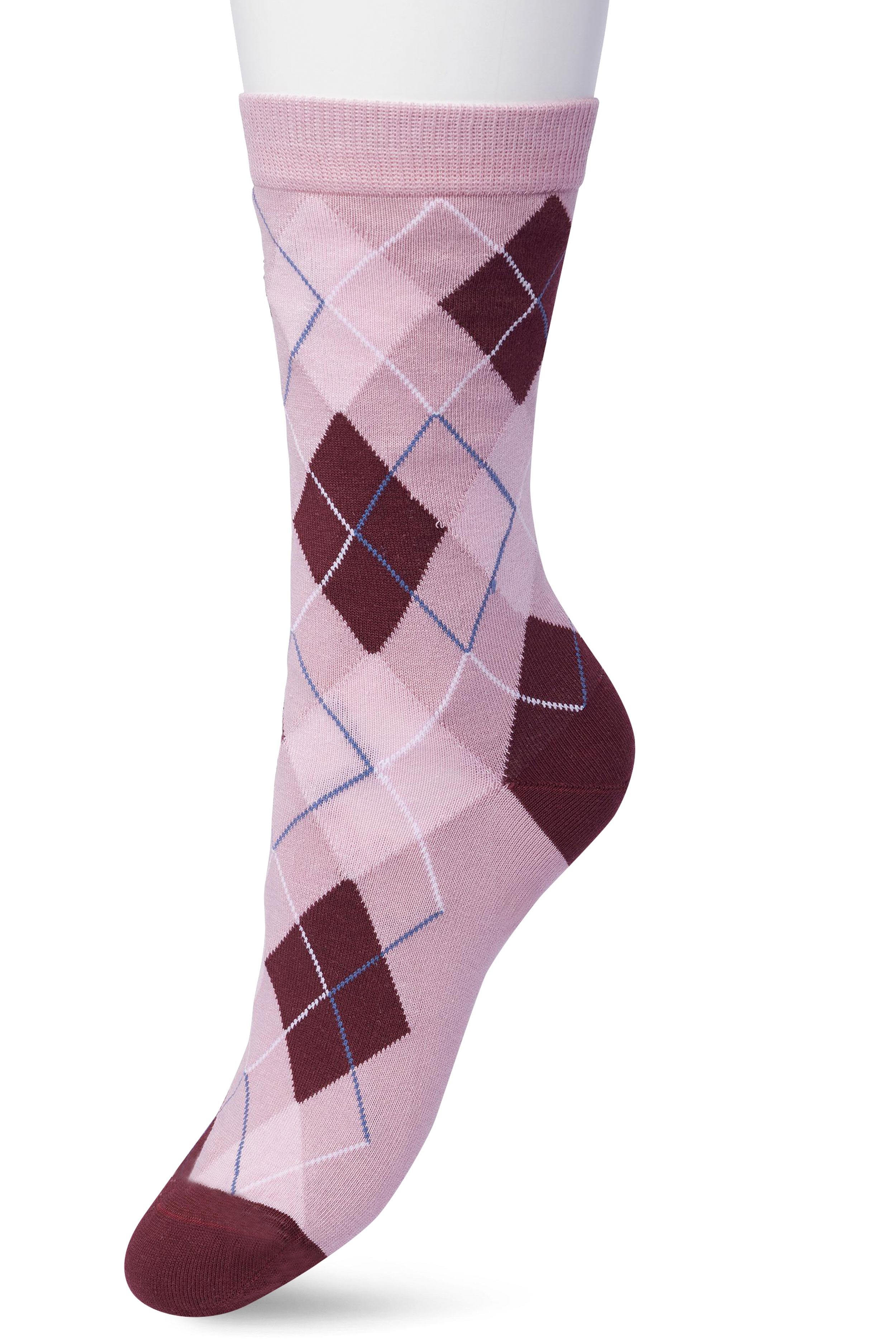Argyle sock Mesa rose