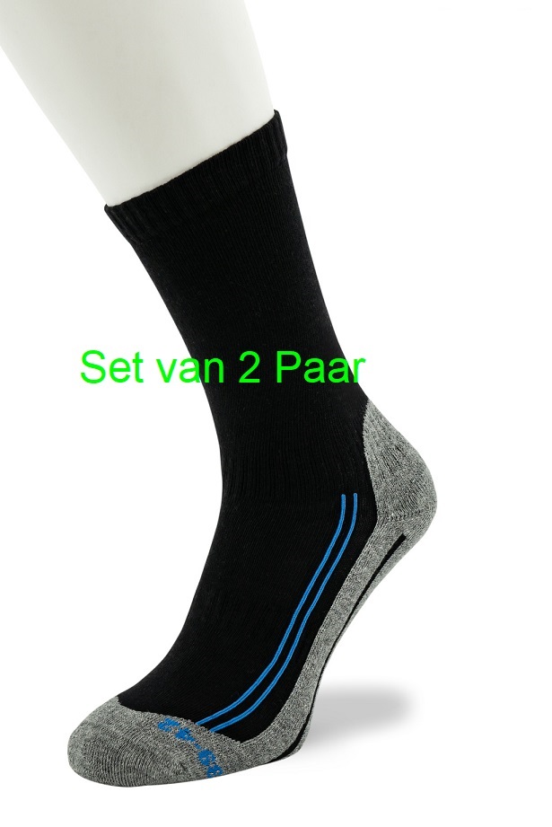 Walking Socks Cotton  set of 2 pairs Black blue