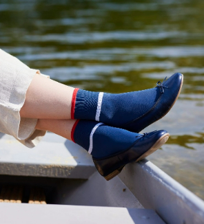 Sporty micro sock White red