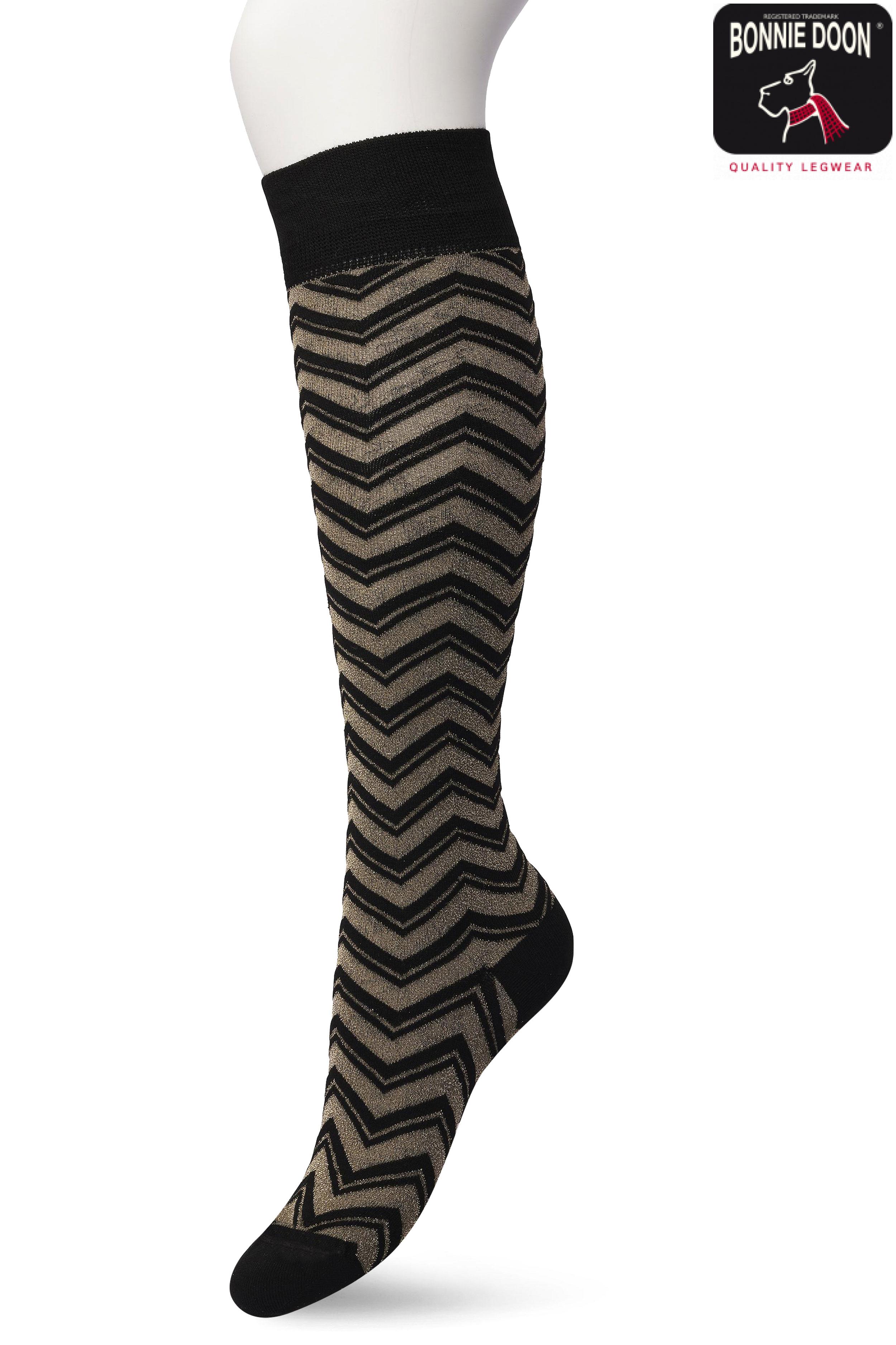 Glittering Zig Zag knee high