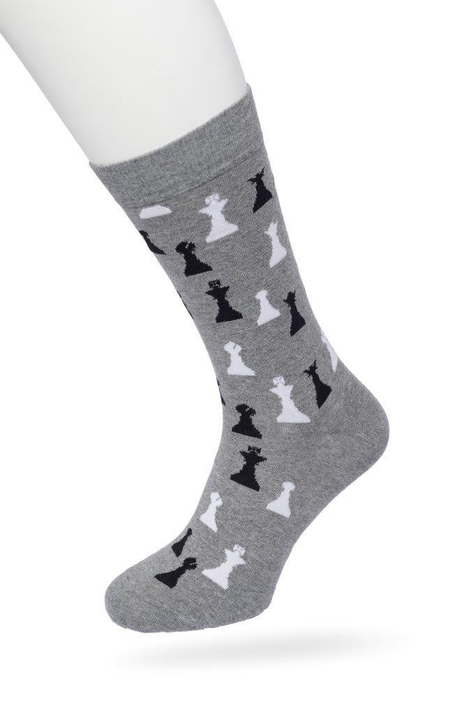 Chess Sock Medium grey heather