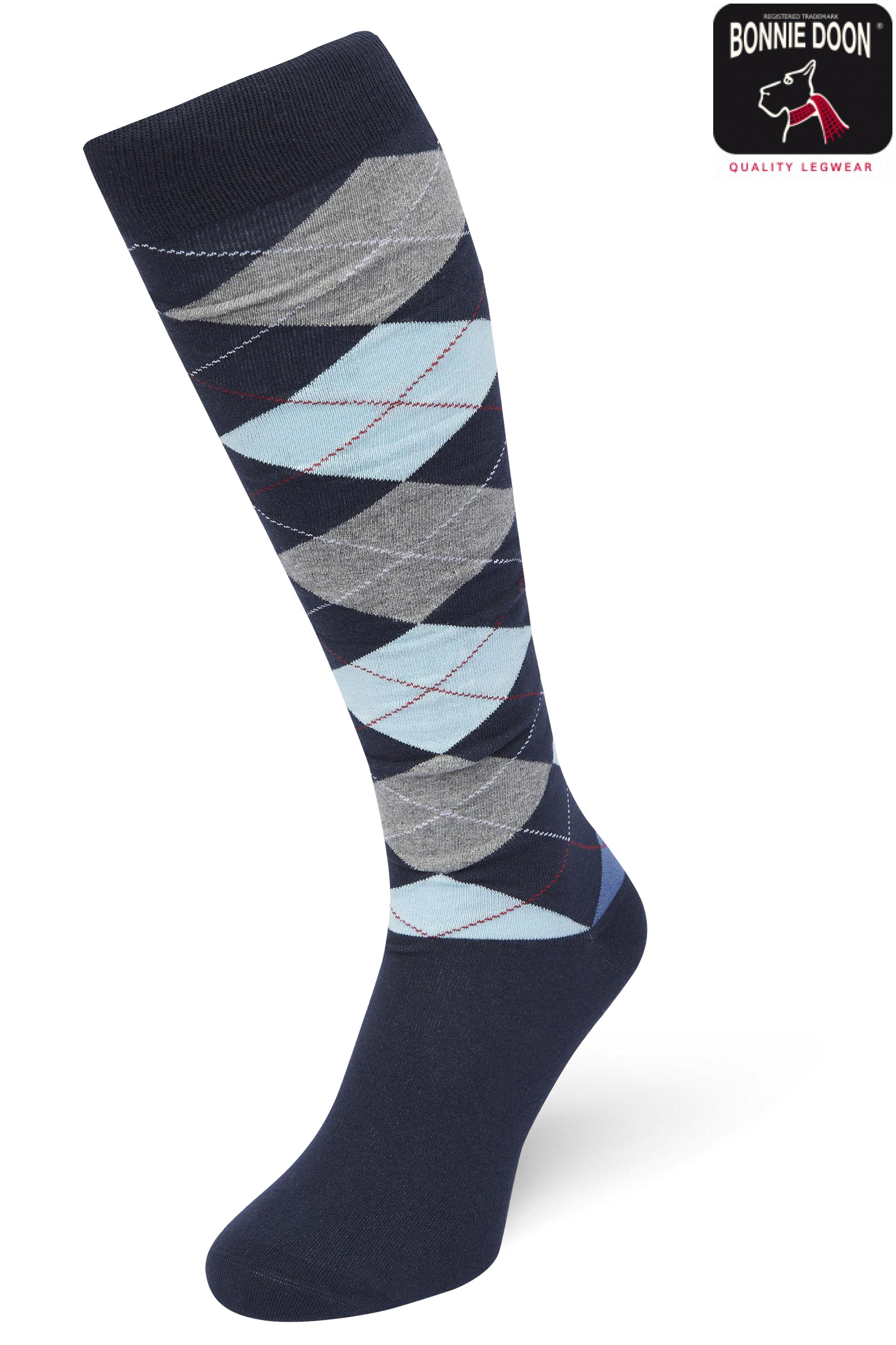 Argyle knee high Dark blue