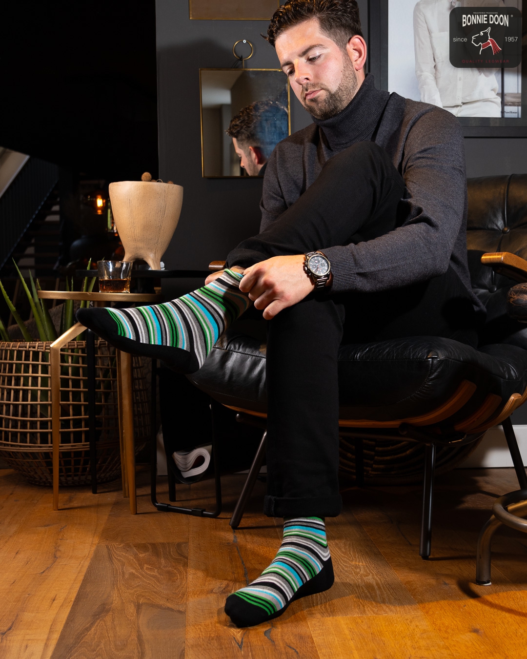 Funky Stripes sock Capuchino