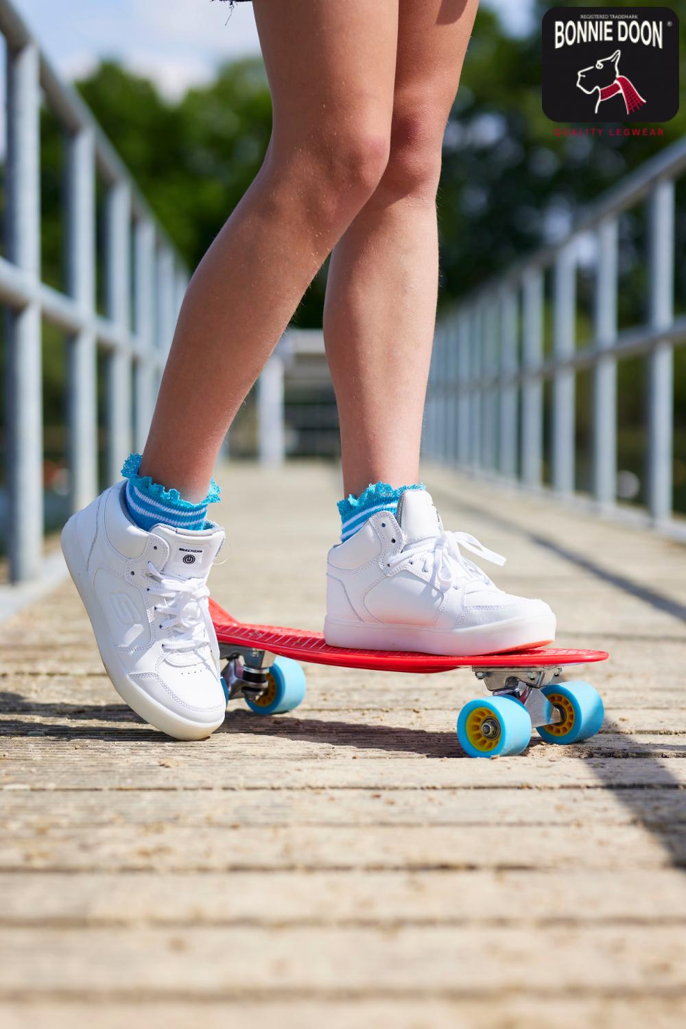 Sporty Lace Quarter Sock Horizon blue