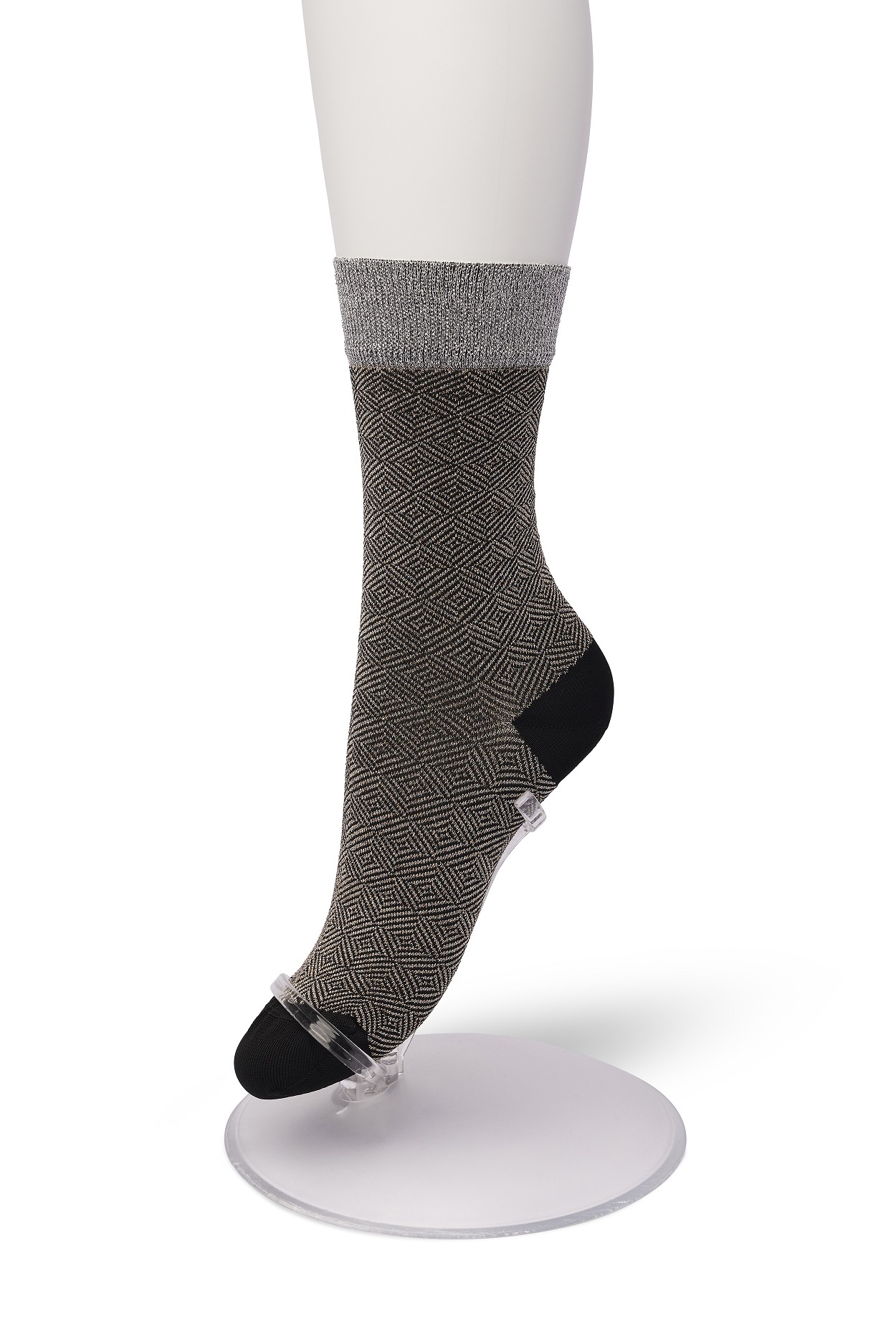 Glittering Jacquard sock Silver