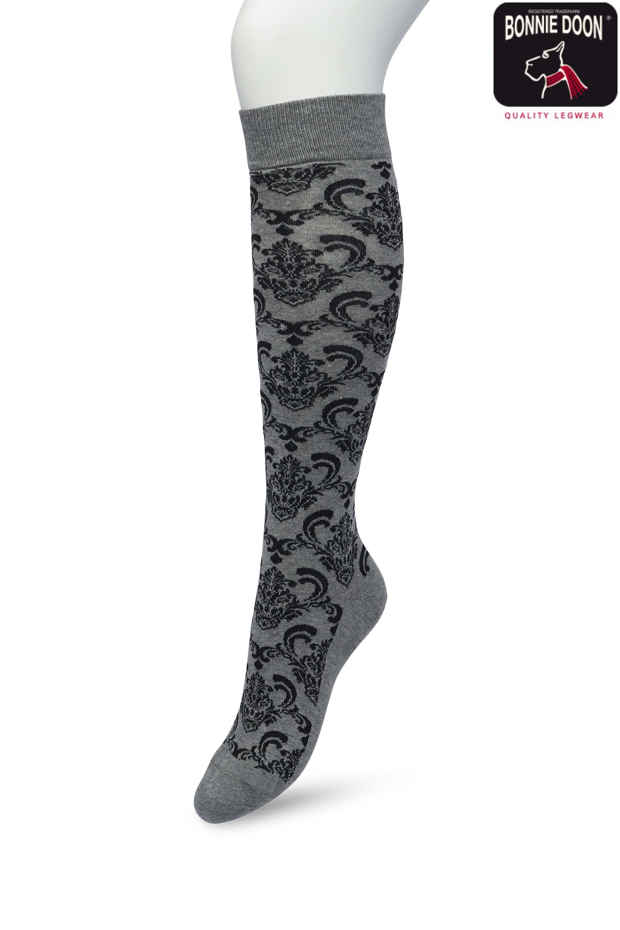 Ornament Knee high Sock Grey melange